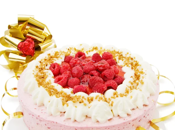 Slavnostní malinový dort — Stock fotografie