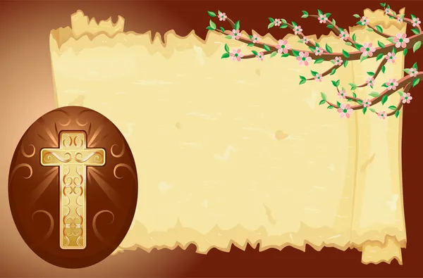 Carte de Pâques avec oeuf décoré — Image vectorielle
