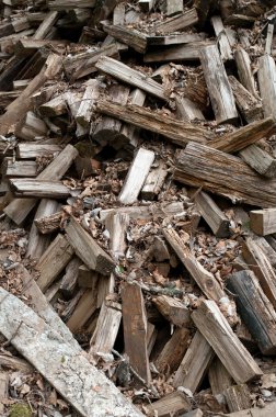 Scattered Woodpile of Pine Firewood clipart