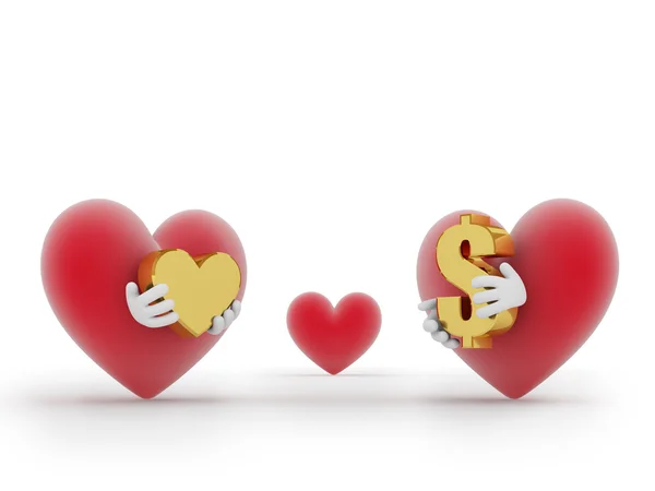 Αιώνια εναλλακτική λύση: Αγάπη για χρήματα ή L — Φωτογραφία Αρχείου
