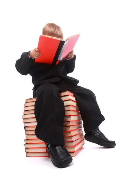 Niño feliz con libros —  Fotos de Stock