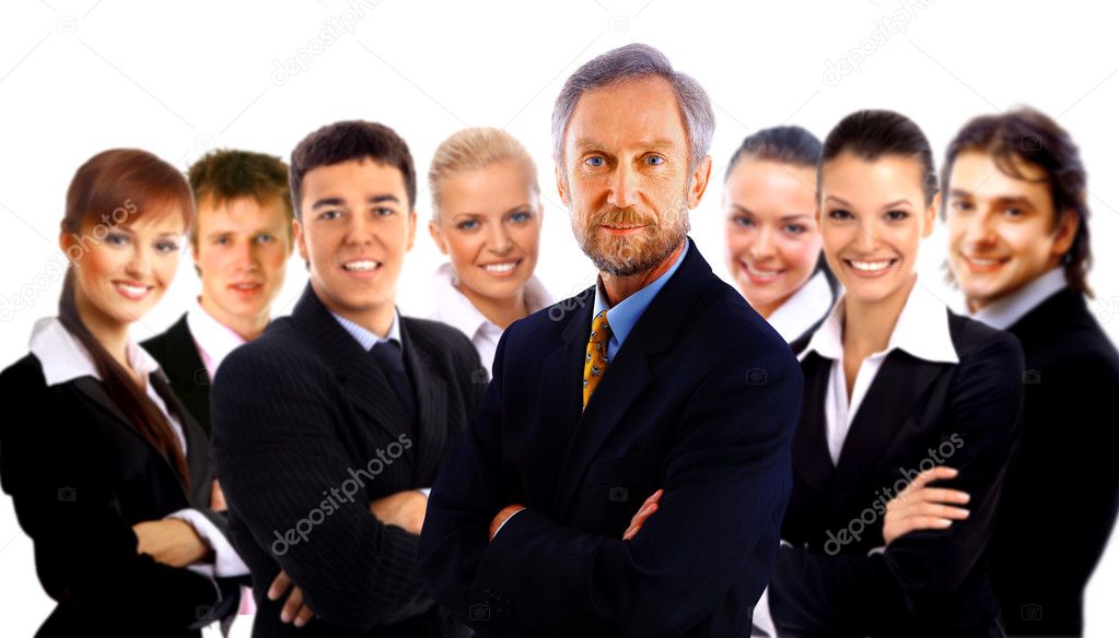 Business man and his team