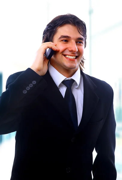 Telefon görüşmesi işadamı — Stok fotoğraf