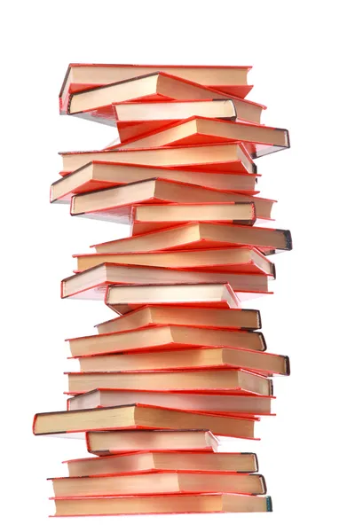 Bücher stapeln sich isoliert auf weiß — Stockfoto