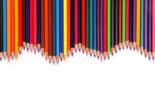 彩色铅笔在白色隔离 — 图库照片