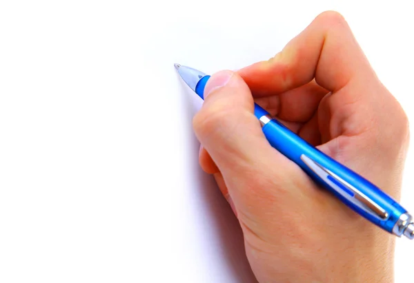Человеческая рука с ручкой — стоковое фото