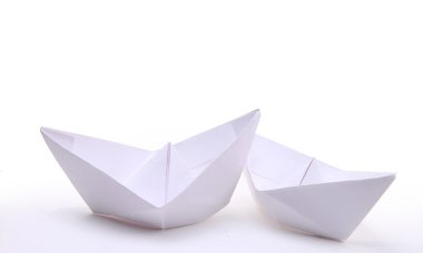 Three paper ships isolated on white clipart