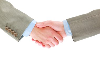 Handshake isolated on white background clipart