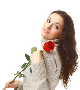 rose ile mutlu bir kadın portresi