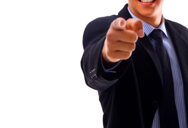 Portrait of man pointing at you clipart