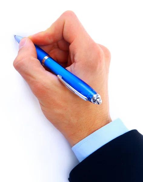 Человеческая рука с ручкой — стоковое фото