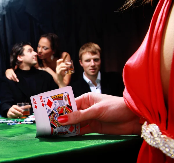 Grupo de jogadores de poker sinistro — Fotografia de Stock