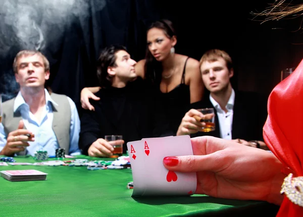 Sinister poker players — Stock Photo, Image