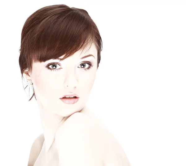 Retrato de mujer adulta joven con la piel de la salud de la cara —  Fotos de Stock