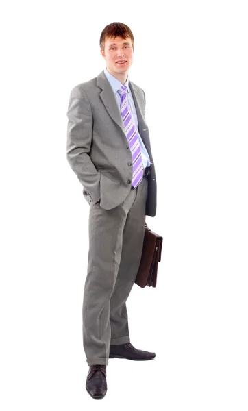 Homem de negócios, isolado em branco — Fotografia de Stock