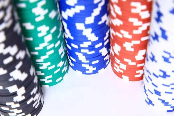 Casino ekipman üzerinde beyaz izole — Stok fotoğraf