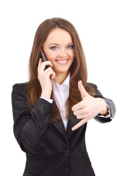 Young woman calling by cellular phone Stock Photo