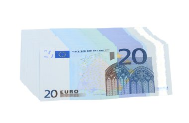 20 euro banknot, izole