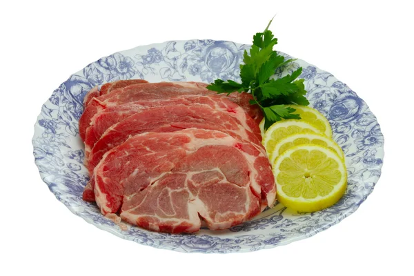 Fette di carne suina fresca — Foto Stock
