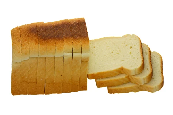 Brotlaibe isoliert auf weißem Rücken — Stockfoto
