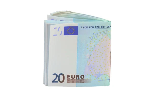 20 eurobankovek, izolované — Stock fotografie
