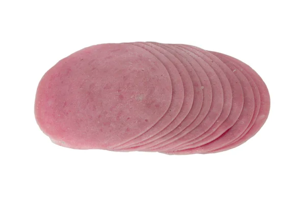 stock image Slices of ham isolated on the white back