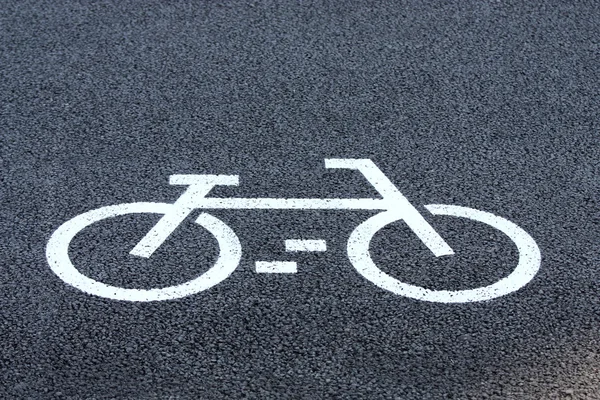 Bicicleta sinal de estrada — Fotografia de Stock