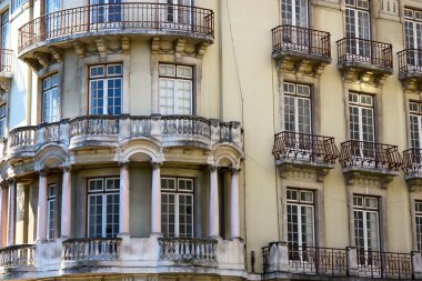 Front aspect of Lisbon town house clipart