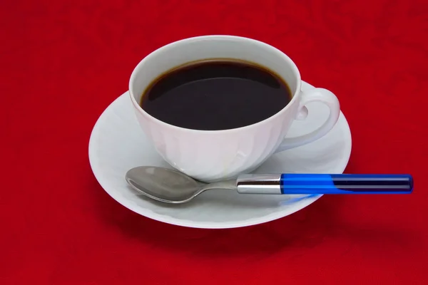 Coffee cup over red background — Stock Photo, Image