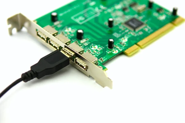 Circuit board isolated on a white backgr — Stock Photo, Image