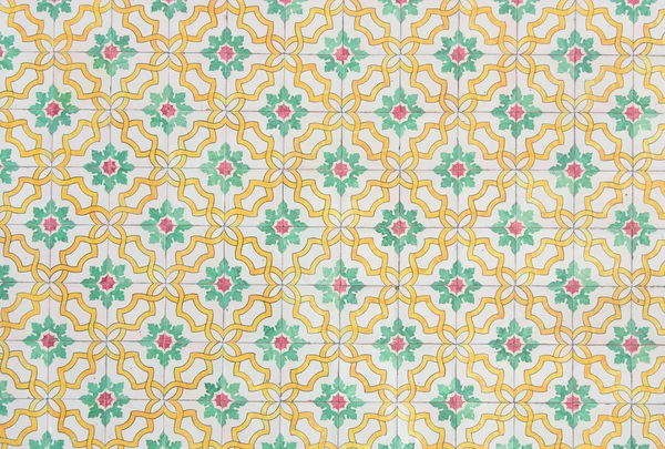 Portugalski azulejos, stare kafelki deseń — Zdjęcie stockowe