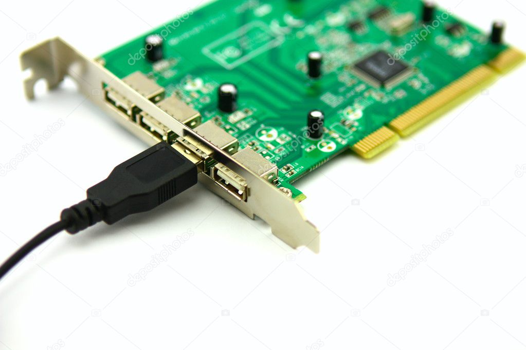 Circuit board isolated on a white backgr