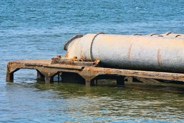 stock image A closeup of large sewage pipes