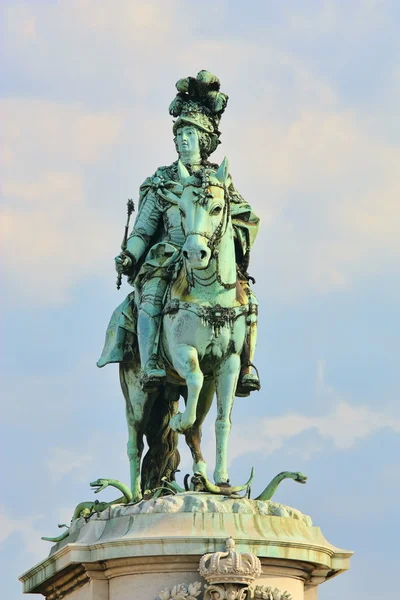 A estátua do rei José I praca do come — Fotografia de Stock