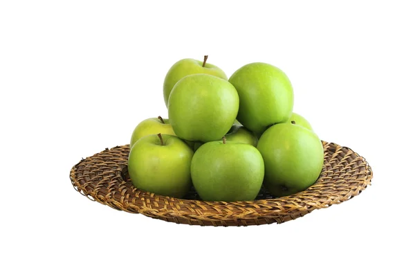 Green apples in a bowl — Stock Photo, Image
