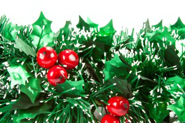 Christmas decorations on white backgroun clipart