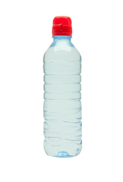 Fles water op de witte geïsoleerd — Stockfoto