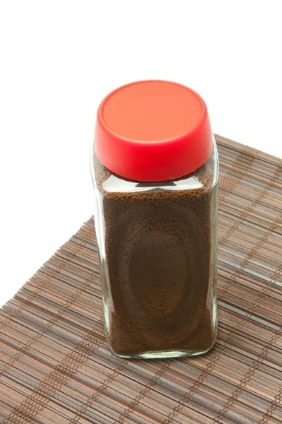 Instant coffee in glass bank-fragrant — Stock Photo, Image
