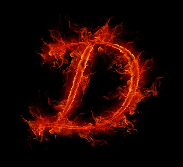Fire font. Letter D from alphabet — Stock Photo, Image