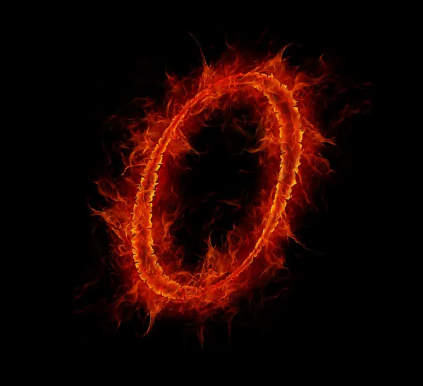 Φωτιά γραμματοσειρά. o γράμμα από το αλφάβητο — Φωτογραφία Αρχείου