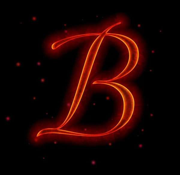 Fire font. Letter B — Stock Photo, Image