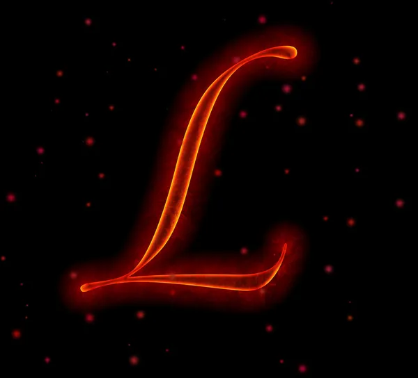 Φωτιά γραμματοσειρά. l γράμμα από το αλφάβητο — Φωτογραφία Αρχείου