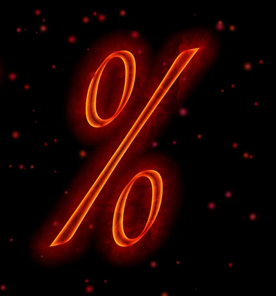 Oheň symboly - procenta — Stock fotografie