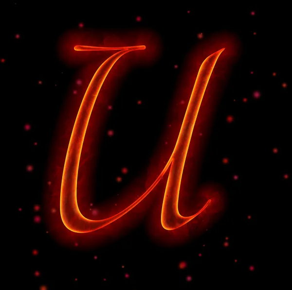 Brand teckensnitt. bokstaven u från alfabetet — Stockfoto