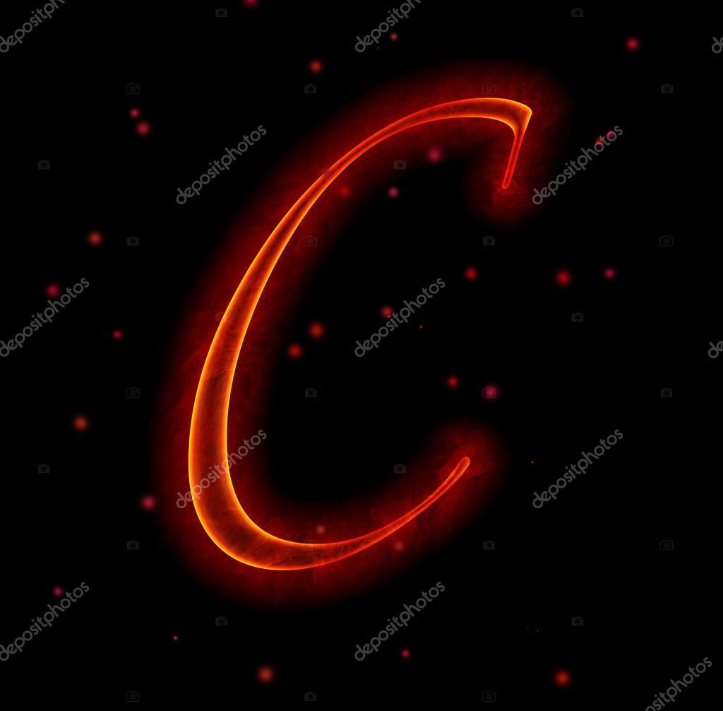 Fire font. Letter C from alphabet Stock Photo by ©silverkblack 1348699