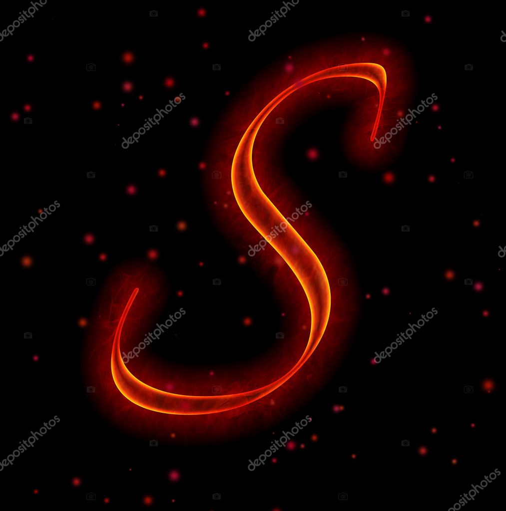 Fire font. Letter S from alphabet Stock Photo by ©silverkblack 1348962