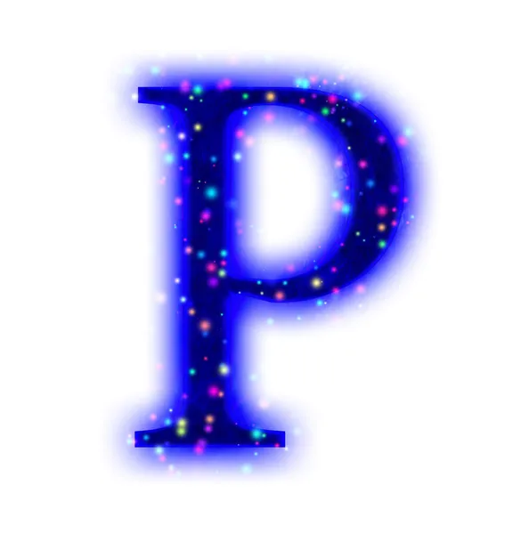 Vánoční písmo - abeceda písmeno p — Stock fotografie