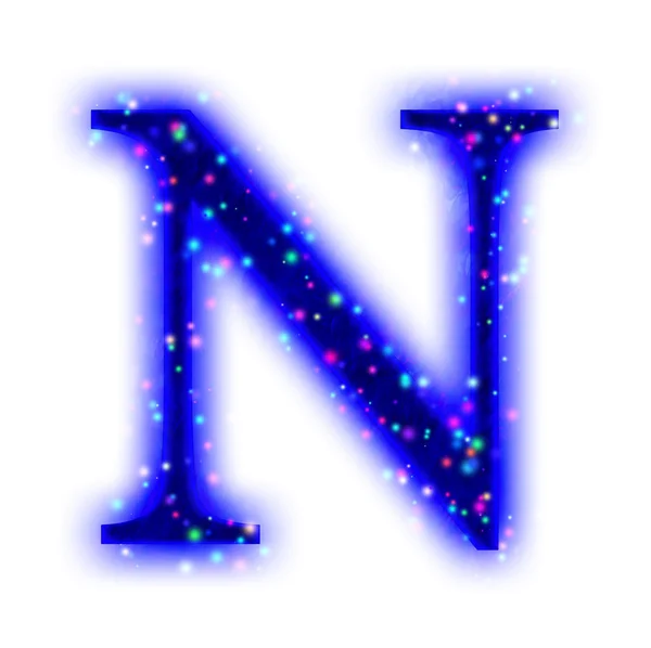 Christmas font - alphabet letter N — Stock Photo, Image