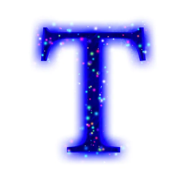 Christmas font - alphabet letter T — Stock Photo, Image