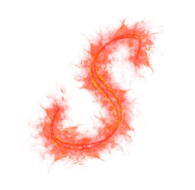 Fire alphabet - letter S clipart